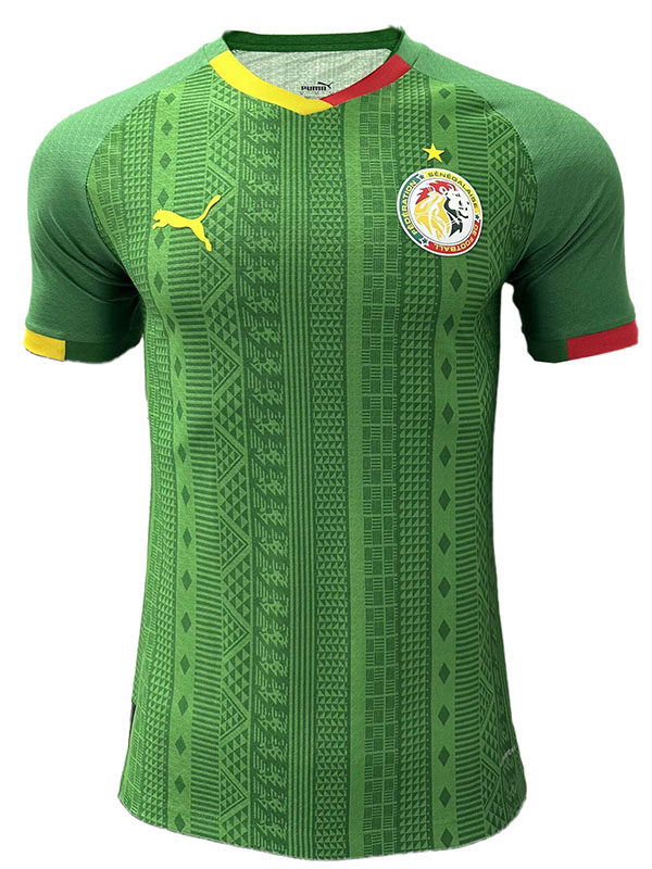 Senegal extérieur maillot uniforme de football vert du joueur deuxième kit de football pour hommes chemise haute de sport 2023